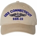 USS Connecticut SSN-22 with Dolphins Unstructured Dad Cap