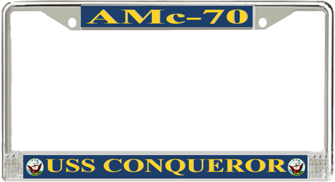 USS Conqueror AMc-70 License Plate Frame
