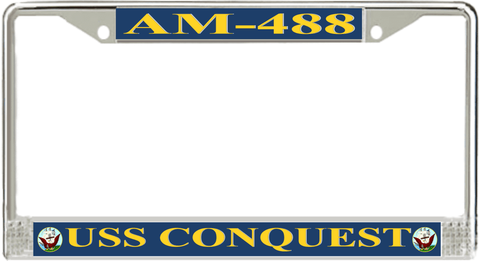 USS Conquest AM-488 License Plate Frame