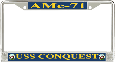 USS Conquest AMc-71 License Plate Frame