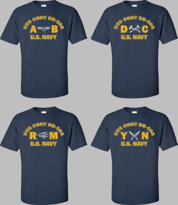 USS CONY DD-508 Rates Apparel