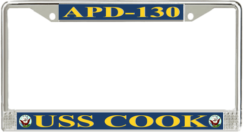 USS Cook APD-130 License Plate Frame