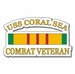 USS Coral Sea CV-43 Vietnam Combat Veteran with Ribbon  Decal