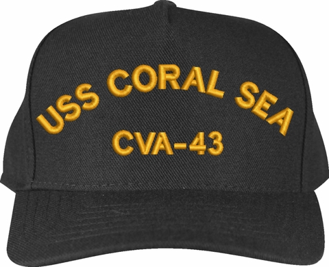 USS Coral Sea CVA-43 Text Only Custom Embroidered Cap