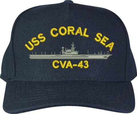 USS Coral Sea CVA-43 Navy Blue High-Profile Cap (Imported)