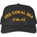 USS Coral Sea CVA-43 Text Only Custom Embroidered Cap