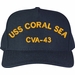 USS Coral Sea CVA-43 Text Only Custom Embroidered Cap