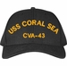 USS Coral Sea CVA-43 Text Only Custom Embroidered Cap