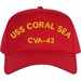 USS Coral Sea CVA-43 Text Only Custom Embroidered Cap