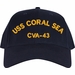 USS Coral Sea CVA-43 Text Only Custom Embroidered Cap