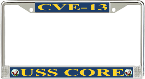 USS Core CVE-13 License Plate Frame