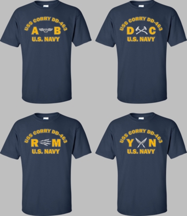 USS CORRY DD-463 Rates Apparel
