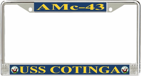 USS Cotinga AMc-43 License Plate Frame