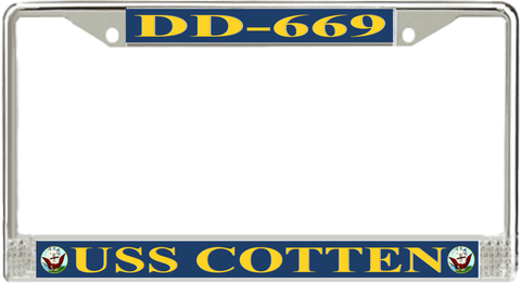 USS Cotten DD-669 License Plate Frame