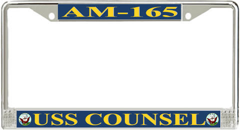 USS Counsel AM-165 License Plate Frame