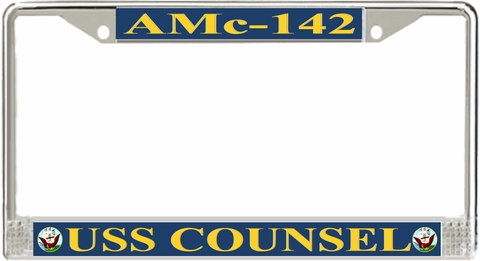 USS Counsel AMc-142 License Plate Frame