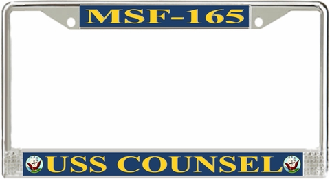 USS Counsel MSF-165 License Plate Frame