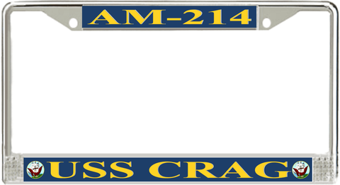 USS Crag AM-214 License Plate Frame