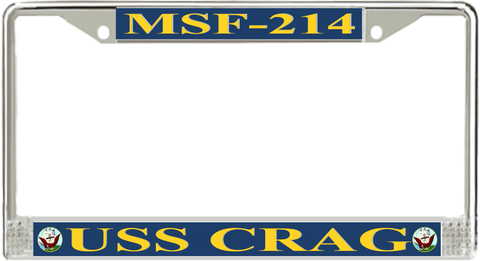 USS Crag MSF-214 License Plate Frame