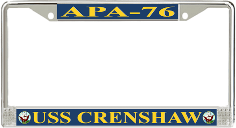 USS Crenshaw APA-76 License Plate Frame