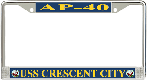 USS Crescent City AP-40 License Plate Frame