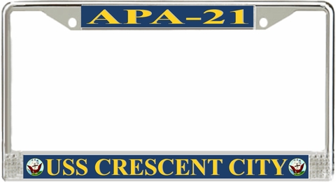USS Crescent City APA-21 License Plate Frame