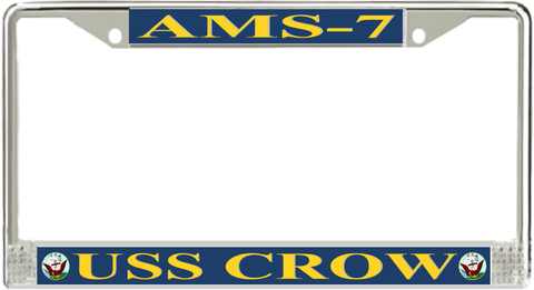 USS Crow AMS-7 License Plate Frame