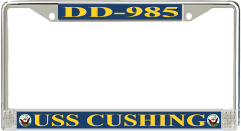 USS Cushing DD-985 License Plate Frame