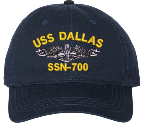 USS Dallas SSN-700 with Dolphins Unstructured Dad Cap