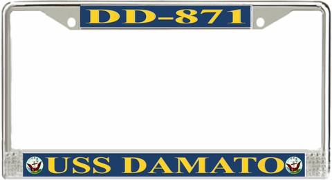 USS Damato DD-871 License Plate Frame