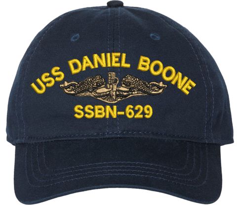 USS Daniel Boone SSBN-629 with Dolphins Unstructured Dad Cap