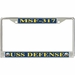 USS Defense MSF-317 License Plate Frame