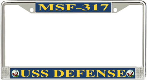 USS Defense MSF-317 License Plate Frame