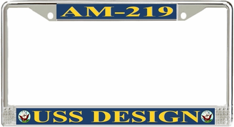 USS Design AM-219 License Plate Frame