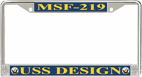 USS Design MSF-219 License Plate Frame