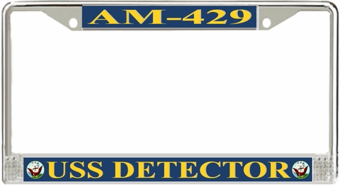 USS Detector AM-429 License Plate Frame
