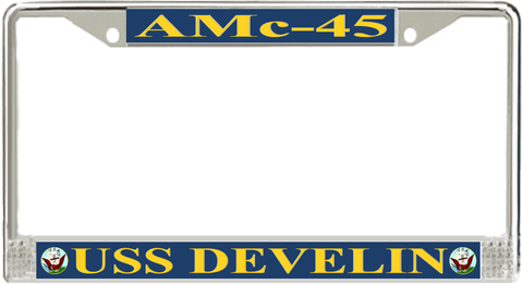 USS Develin AMc-45 License Plate Frame