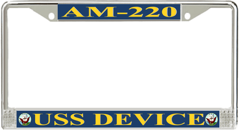 USS Device AM-220 License Plate Frame