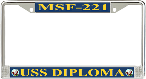 USS Diploma MSF-221 License Plate Frame