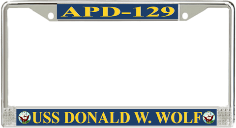 USS Donald W. Wolf APD-129 License Plate Frame
