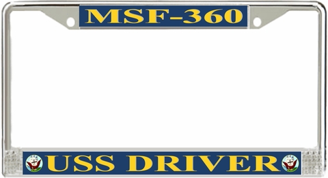USS Driver MSF-360 License Plate Frame