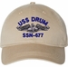 USS Drum SSN-677 with Dolphins Unstructured Dad Cap