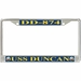 USS Duncan DD-874 License Plate Frame