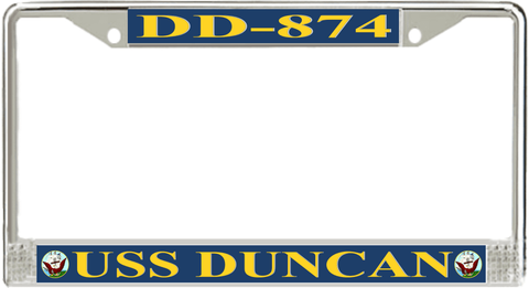 USS Duncan DD-874 License Plate Frame