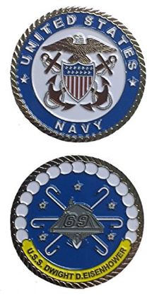 USS Dwight D. Eisenhower CVN 69 Officer Challenge Coin