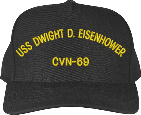 USS Dwight D. Eisenhower CVN-69 Text Only Custom Embroidered Cap
