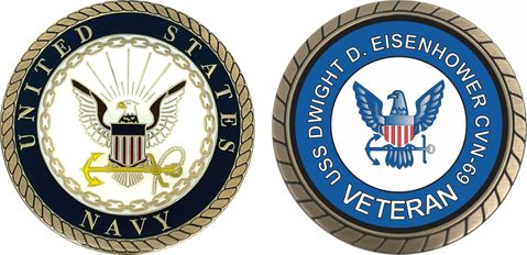 USS Dwight D Eisenhower CVN-69 Veteran Challenge Coin