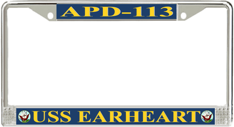USS Earheart APD-113 License Plate Frame