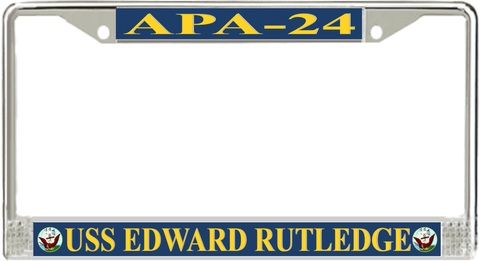 USS Edward Rutledge APA-24 License Plate Frame