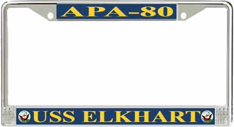USS Elkhart APA-80 License Plate Frame